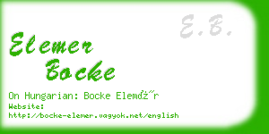 elemer bocke business card